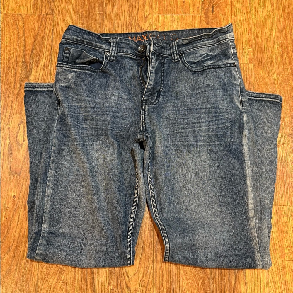 Urban Pipeline Denim Jeans with Orange Accent